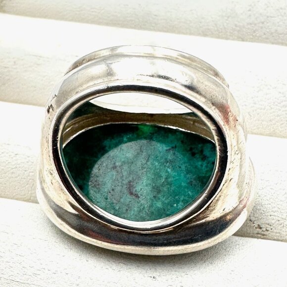 Huge Silpada Sterling Silver Blue Green Gemstone Ring Size 9 Weight 22 Grams - Picture 6 of 6